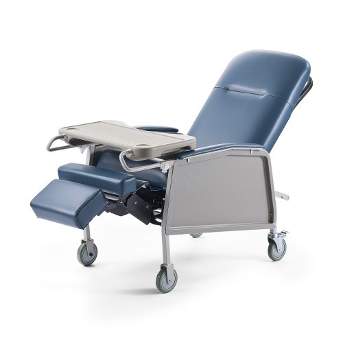 

VEVOR Fauteuil Inclinable Gériatrique 3 Positions, Fauteuil Inclinable Médical Mobile avec 4 Roues, Siège Rembourré, Plateau Amovible, pour Hôpitaux, Maisons de Retraite, Soins Gériatriques à Domicile