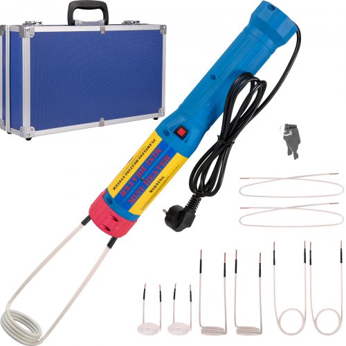 VEVOR Kit de Chauffage à Induction Magnétique 1 KW Chauffage Induction Boulon 8 Bobines Appareil de Chauffage par Induction Magnétique Portatif avec Étui Chauffage sans Flamme Automobile Réparation