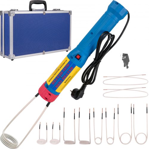 VEVOR Kit de Chauffage à Induction Magnétique 1 KW Chauffage de Boulon par Induction 10 Bobines Pistolet à Indution sans Flamme pour Desserrer des Boulons