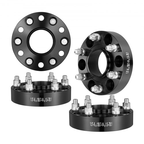 

VEVOR Élargisseur de Voie 4PCs Épaisseur 38 mm, Entretoises de Roue 6 Boulons, Modèles de Boulons 152x140 mm, Alésage 78,1 mm, Filetage M14x1,5, Compatible avec Chevrolet, GMC et Cadillac 1995-2023