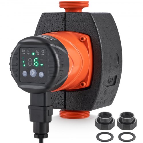 

VEVOR Pompe De Circulation D'eau Chaude Pompe De Circulation À Haut Rendement Énergétique Moteur À Aimant Permanent ECM 220 V 22 W, Débit Maximal De 50 L/min, Hauteur De Refoulement Maximale De 4 m, Connexion Filetée De 3,8 cm, 5 Modes De Contrôle Intelli
