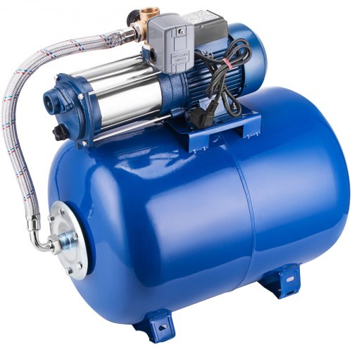 VEVOR Pompe Centrifuge Jardin 7500L/h Pompe à Eau Inox Récipient à Pression 24L