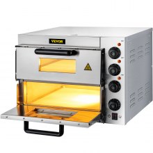 VEVOR Four à Pizza Électrique 3000 W Mini-Four à Chaleur 50-350 °C Four à Pizza Portable en Acier Inoxydable (2 Étagère)