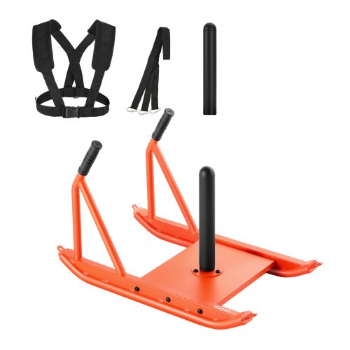

VEVOR Traîneau de Puissance Poussée et Traction, Équipement d'Entraînement de Force, Vitesse et Explosivité avec Poignées, en Acier, Compatible avec Disques de 2,5 et 5 cm, pour Gym Fitness, Orange