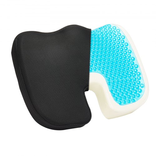 

VEVOR Coussin de Siège en Gel Rafraîchissant et Mousse Mémoire de Forme, Coussin de Chaise en U, avec Housse Amovible, pour Soulager la Pression d'Assise sur Fauteuil Roulant, Voyage, Bureau, Voiture