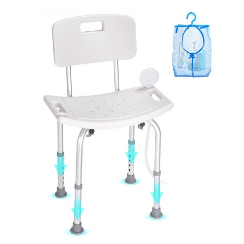 

VEVOR Siège de Douche Antidérapant Hauteur Réglable 390-520 mm Chaise de Douche Chargeant 158,8 kg Fauteuil de Bain en Alu et PE Aide à la Douche pour Personnes Âgées Femmes Enceintes Salle de Bain