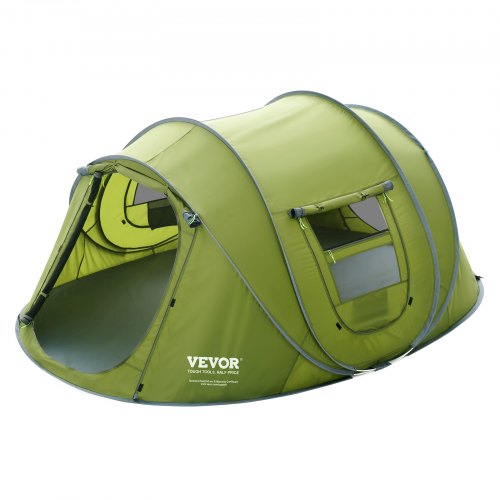 

VEVOR Tente de Camping Pop-Up, 280x202x131 cm, pour 4 Personnes, Étanche, Légère, Installation Facile, avec Porte Fenêtre pour Sortie Familiale Plein Air, Randonnée, Chasse, Voyages d'Alpinisme, Vert