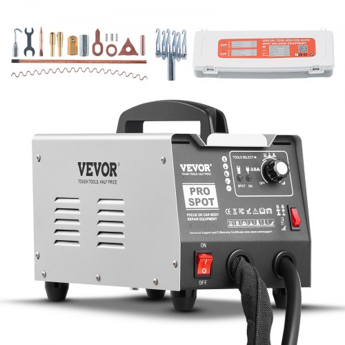 

VEVOR Tire Clou Carrosserie 1,8 kW Kit Poste de Débosselage Soudeuse par Points avec 7 Modes de Soudage Puissance Réglable Outil de Réparation Bosses Carrosserie pour Débosselage de Voitures Camions