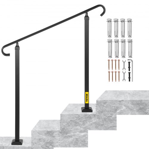 VEVOR Main Courante Kit Rampe d'Escalier en Alliage Métallique pour 2/3 Marches