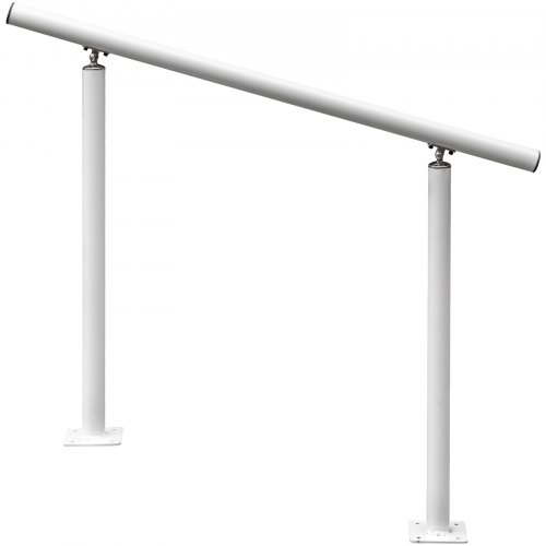VEVOR Main Courante Balustrade Garde Corps Terrasse Rampe Escalier Rampe d'Escalier Extérieur en Aluminium/Fer Main Courante Construction Solide Paquet de Valeur pour Escalier 4ft/121cm Blanc