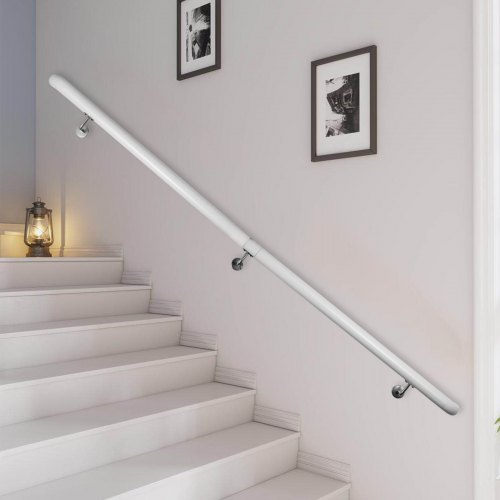 183 Cm Rampe D'escalier Main Courante En Alliage D’aluminium Blanche Classique