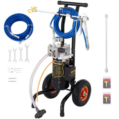 VEVOR Pulvérisateur de Peinture sans Air 0,9kW M819-A Pulvérisateur À Dos Électrique 220V 50Hz Pistolet De Peinture Sans Air Noir Pulvérisateur Pistolet à Peinture Contrôle de Pression Réglable