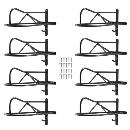 

VEVOR Support de Selle Cheval, Lot de 8, Porte-selle Anglais Western Portable avec Barre de Protection, en Acier au Carbone, Montage Mural, pour Rangement de Matériel d'Équitation, d'Équestre, Noir