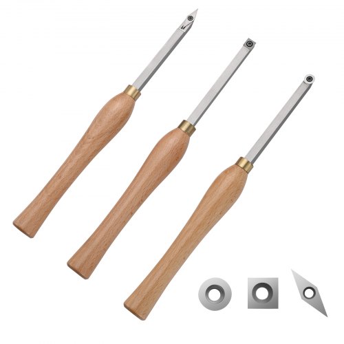 

VEVOR Outils Tournage Bois 3 PCS Outils pour Tour à Bois avec Fraise Ronde Carrée Diamantée en Carbure avec Poignées Confortables 200 mm Coffret 395x150x80 mm Outils pour Travaux du Bois Charpentiers