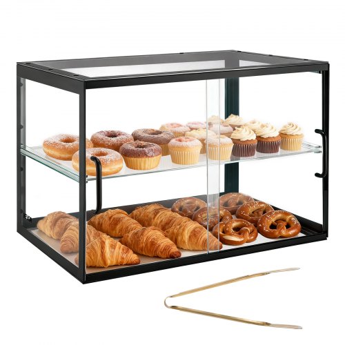 

VEVOR Vitrine Comptoir de Boulangerie de 55x38,5x39 cm à 2 Niveaux, Présentoir à Pâtisserie en Acrylique Transparent, pour Présentation Biscuits Desserts Beignets Pains Gâteaux, avec Porte Coulissante