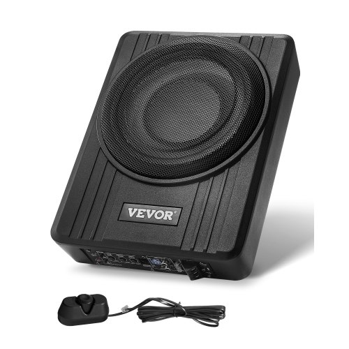 

VEVOR Caisson de basses sous le siège de voiture, 300 W, haut-parleur de boîtier de basses de voiture mince, 254 mm, amplificateur intégré, entrée de niveau haut/bas, contrôleur de volume, pour camion