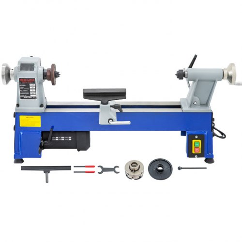 VEVOR Tour à Bois à Vitesse Variable 500-3200 tr/min Tour d'Établi 254x457 mm