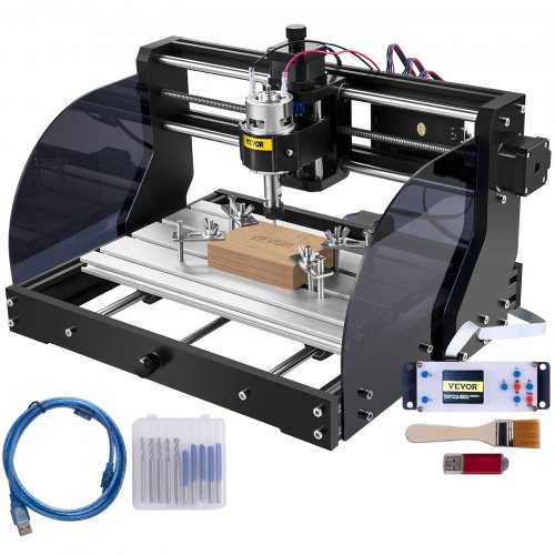 VEVOR Kit de 3 Axes CNC 3018 PRO Machine de Gravure Laser Routeur 300x180x45mm(XxYxZ) DIY Kit de Graveur Laser, Gravure au Laser Commande GRBL Contrôleur Hors Ligne pour Graver Plastiques Bois PVC PCB