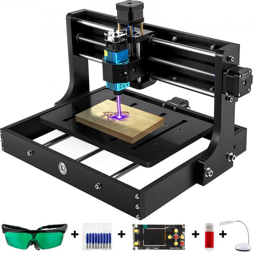 VEVOR Kit de Graveur Laser 3020 5,5 W, Kit de Machine de Gravure de Laser 300 x 200 x 40 mm, Kit de Routeur CNC 3020 Contrôle GRBL, Kit de Graveur Laser Bricolage Laser CNC Contrôleur Hors Ligne
