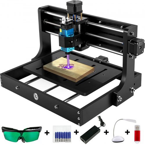 Vevor 3020 Cnc Fraiseuse Routeur Bois Graveur Laser Machine 2,5 W Contrôle Grbl