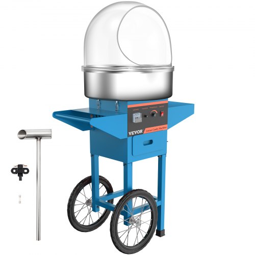 Vevor Machine à Barbe à Papa +chariot+couvercle Bleu Cotton Candy Pour Enfants