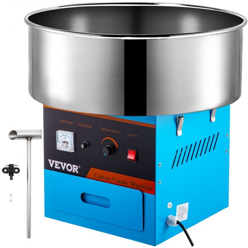 Machine à Barbe à Papa Electrique 1030w Bleu Pour Enfants En Acier Inox