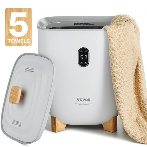 

VEVOR Chauffe Serviettes 25 L, Seau Sèche-serviettes pour Salle de Bain, avec Écran LED, Réglage de la Température et Minuterie 20/40/60/90 min, pour Couvertures Peignoirs, Spa Massage, Gris