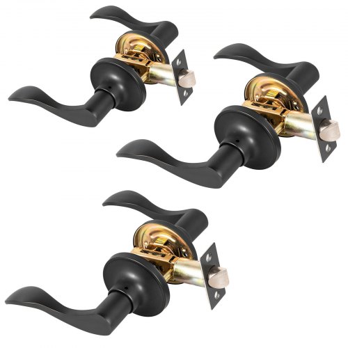 3x Paire De Poignées De Porte Lot De 3 Verrouillage De Passage Alliage De Zinc
