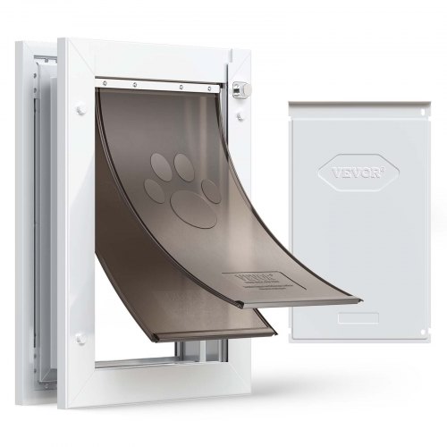 

VEVOR Porte pour Animaux de Compagnie, Chatière à Double Rabat Magnétique, Trappe pour Chien et Chat, Panneau de Fermeture Isolé et Résistant aux Intempéries et Cadre en Alliage d'Aluminium, Taille M