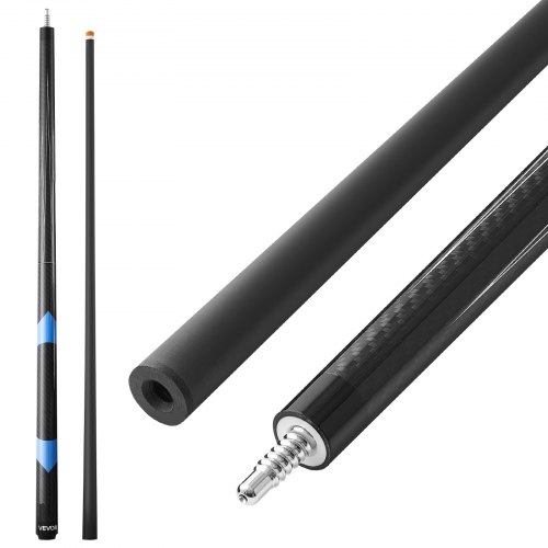 

VEVOR Queue de billard, 1 pièce, 1473,2 mm, 538 g, canne de billard professionnelle en fibre de carbone, avec pointe pressée en bakélite et anneau de connexion ABS, pour bar, salle de jeux à domicile