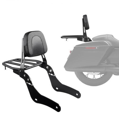

VEVOR Sissy Bar Compatible avec Honda Rebel CMX300 CMX500 2017-2022, Dosseret Passager Moto Amovible avec Porte-bagages, Dossier Arrière Moto avec Cadre en Métal et Coussin en Cuir, Hauteur 44,5 cm