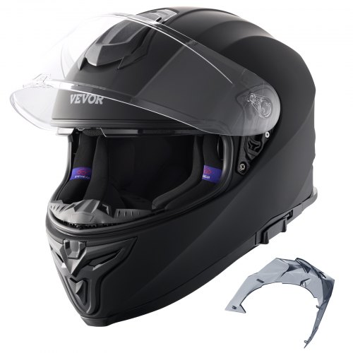 

VEVOR Casque de moto intégral, casque Smart Street ABS et haute densité, avec emplacement Bluetooth et lentille interchangeable, casque de motocross confortable approuvé DOT, pour jeunes et adultes, M
