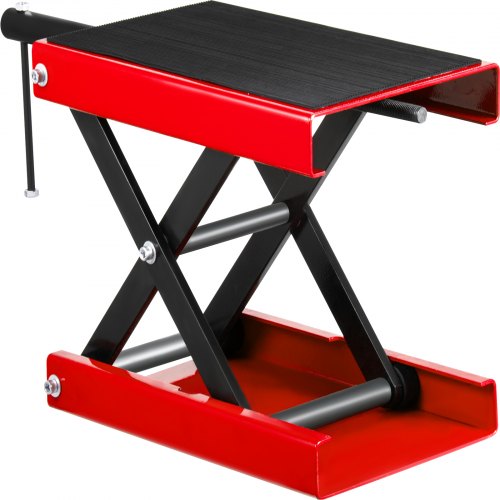 VEVOR Cric de Moto Levage 499 kg Hauteur 19-33 cm Pont Élévateur Ciseaux Moto en Acier Plate-Forme Élévatrice Moto Dimension 36x22 cm Lève Moto Sécurisée Table Élévatrice Moto Réparation Quad Rouge