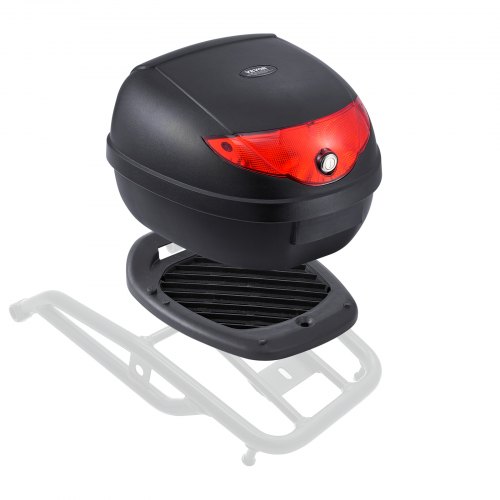 

VEVOR Top case moto universel durable en PP, boîte supérieure de moto avec panneau réfléchissant, coffre de rangement moto amovible étanche 24 L avec base multi-trous, adapté à 99% des cadres de moto