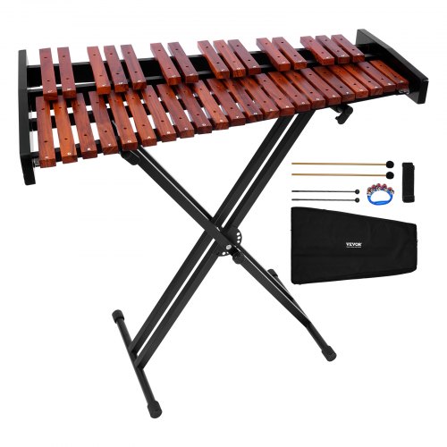 

VEVOR Xylophone 37 Notes, Instrument de Percussion Professionnel en Bois, avec Support Pliable Réglable en Hauteur, 4 Maillets, Sac de Transport, Kit d'Instruments de Musique, pour Débutants, Adultes