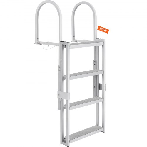 

VEVOR Échelle de Quai Rétractable 4 Marches, Capacité de Charge 158,7 kg, Échelle de Bateau Ponton Alliage d'Aluminium Hauteur Réglable 1400-1705 mm Marche 101 mm pour Embarquement Bateau Piscine