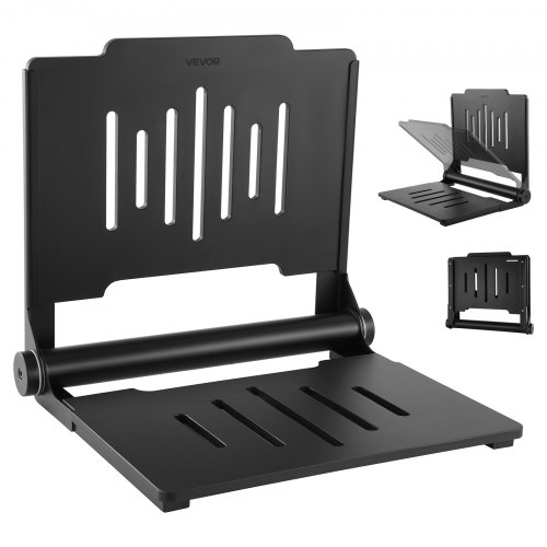 

VEVOR Siège de Douche Rabattable Mural, Tabouret de Salle de Bains avec Dossier, Plastique et Cadre en Acier Inox, Chaise de Douche Antidérapante pour Personnes Âgées Handicapées, Charge 180 kg, Noire