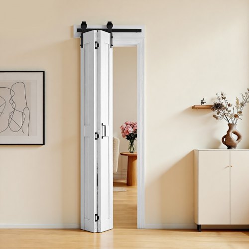 

VEVOR Porte Coulissante Intérieure 60,9x213,4 cm, Porte de Grange Pliante en MDF Quincaillerie Incluse, pour Séparation de Pièce Chambre Salon Placard, Compacte, Cadre en H, Assemblage Requis, Blanche