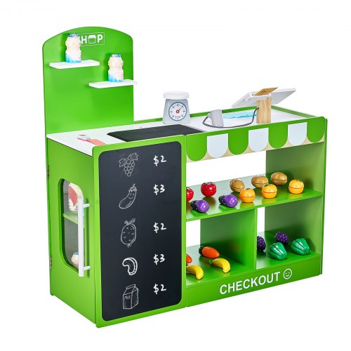 VEVOR Supermarché Enfants Marchande Jeu d'Épicerie Magasin MDF 81,5x30,7x85 cm