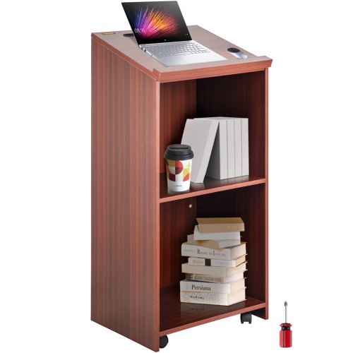 VEVOR Pupitre de Conférence en Bois Lutrin Podium avec Roulettes 47x60 cm Classe