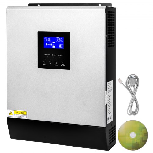 VEVOR Onduleur solaire 24v, Pure sinus onduleur 3KVA, Convertisseur, onde sinusoïdale pure, Corps en alluminum, pour les tubes/les ventilateurs/les réfrigérateurs/les climatiseurs