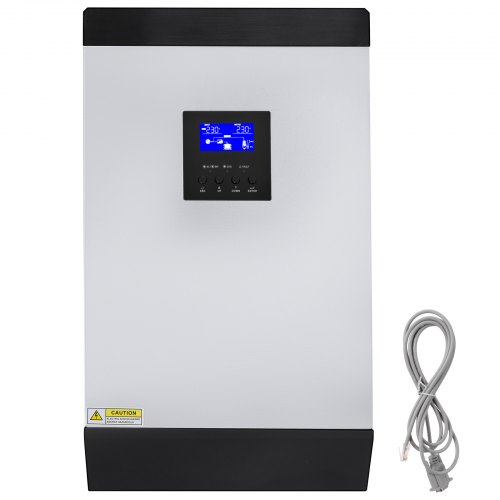 VEVOR Onduleur Solaire Hybride 5000VA DC 48V à AC 230V Convertisseur Pur Sinus LCD avec Chargeur Secteur Contrôleur Solaire MPPT pour Appareil à Moteur Voiture Ventilateur Réfrigérateur Climatiseur