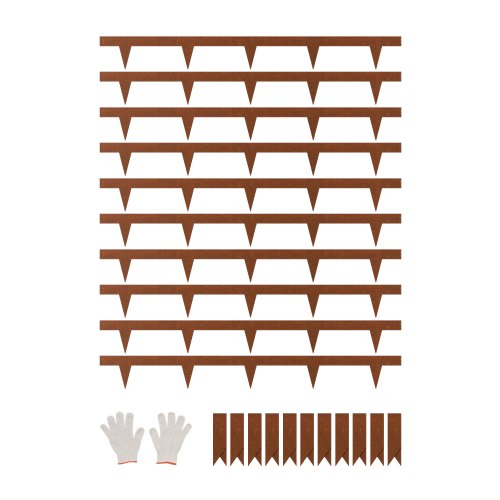

VEVOR Bordure de Jardin en Acier, Lot de 10, Bordures Paysagères en Métal, Résistant aux Intempéries, 1016x114,3 mm, Installation Simple, Bandes Pliables pour Séparateur de Chemin de Cour, Pelouse