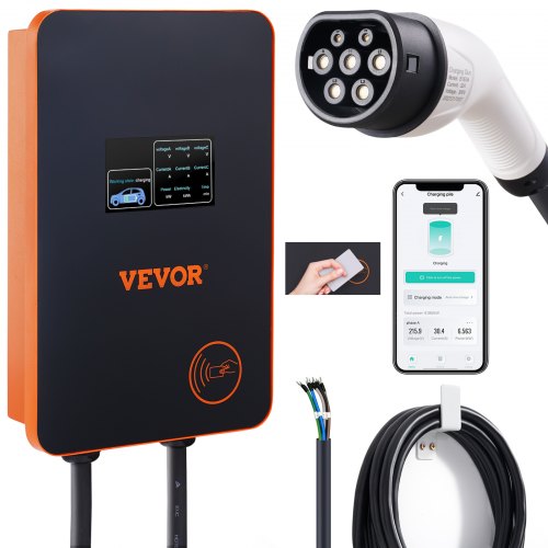 VEVOR Borne de Recharge Véhicule Électrique 7,4 kW/22 kW Wallbox EV Station de Charge 0-32 A Réglabl