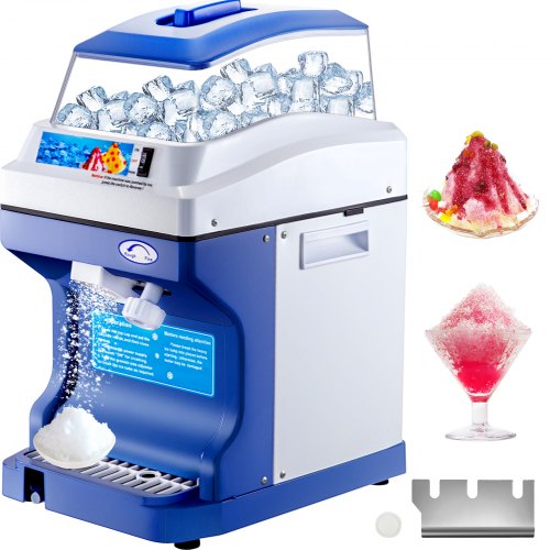 VEVOR Machine à Glace Pilée 300 W 200 kg par Heure Finesse Glace Ajustable Vitesse Rotation 320 tr/m