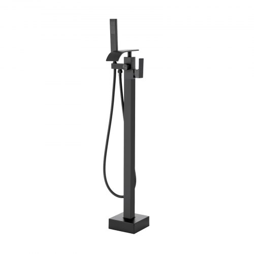 

VEVOR Robinet de Baignoire sur Pied 103,8 cm, Mitigeur de Douche Montage au Sol, Remplissage de Baignoire sur Pied, 2 Modes d'Eau, Bec Pivotant à 360°, pour Bain et Douche, Nettoyage des Canalisations