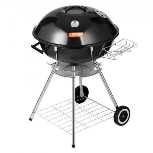 VEVOR Barbecue à Charbon de Bois Diamètre 56 cm Barbecue Rond sur Pied avec Couvercle et Roues Gril
