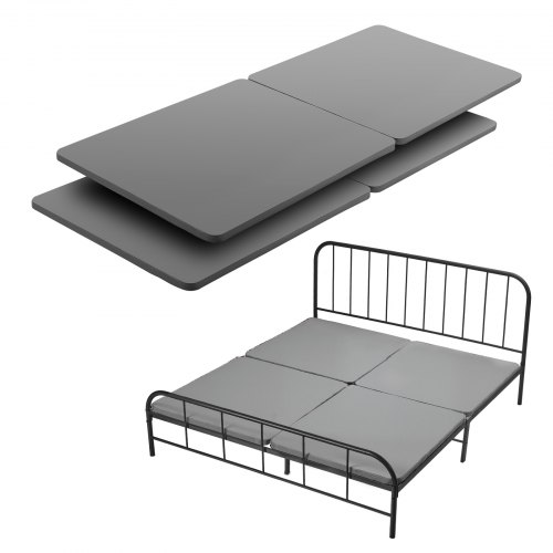 

VEVOR Planche de Lit King Size 200 x 188 x 3,8 cm Lot de 4 Pièces, Sommier Panneau avec Tissu Oxford 200D, Support de Matelas en Bois pour Lit Superposé, pour Maison, Hôtel et Appartement, Gris