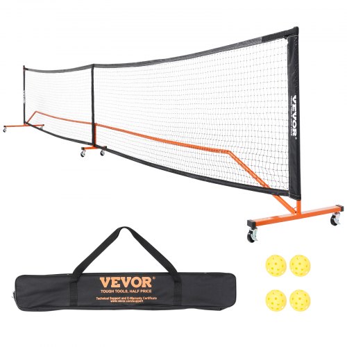 

VEVOR Système de Filet de Pickleball Portable, Filet de Taille Réglementaire 672 cm avec Sac, Roues et Balles, Cadre en Métal Stable Résistant aux Intempéries et Filet en PE Solide, Jeu en Plein Air