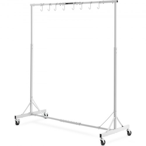 

VEVOR Support à Peinture Carrosserie, Hauteur Réglable 1,5-2 m, Capacité de Charge 30 kg, 8 Crochets, 4 Roues Pivotantes, pour Séchage de Peinture Automobile, Ateliers de Réparation, Garage, Blanc